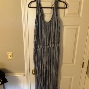 Blue and white strip jumpsuit